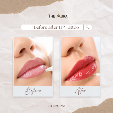 Before after LIP tattoo