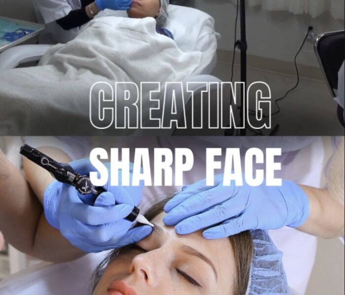 CREATING SHARP FACE WITH PERRMANENT MAKEUP ART