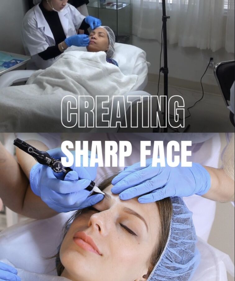 CREATING SHARP FACE WITH PERRMANENT MAKEUP ART