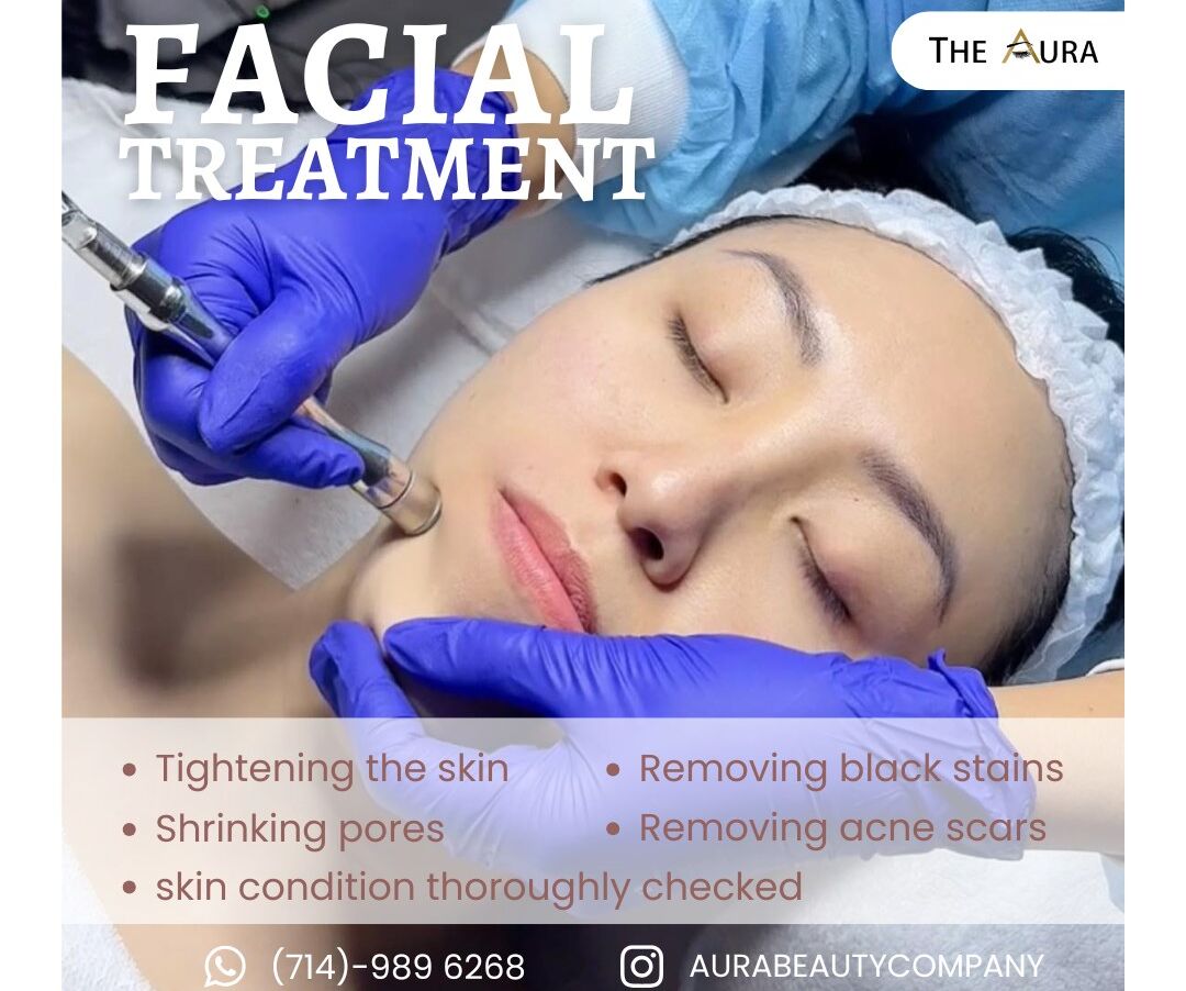 Facial treatment at The Aura – Your Path to Radiant Skin!