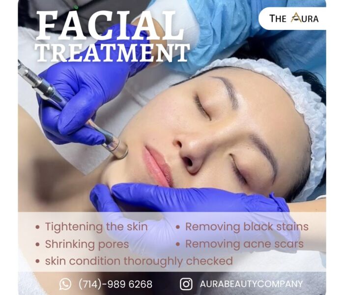 Facial treatment at The Aura – Your Path to Radiant Skin!